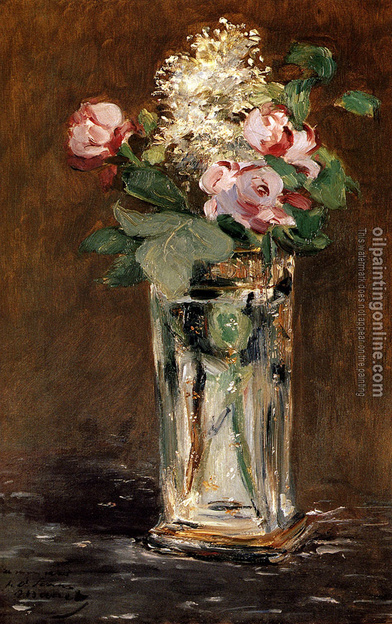 Manet, Edouard - Flowers In A Crystal Vase
